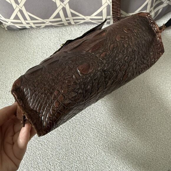 Unisex Crocodile Leather Envelope Shoulder Bag Handmade Unlined Raw Edge Craft - Picture 3 of 16